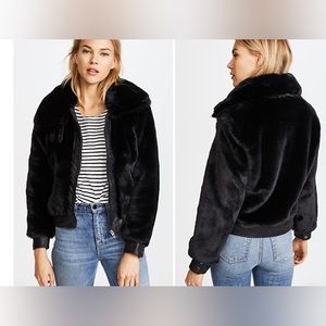 Blanknyc Black Fur bomber